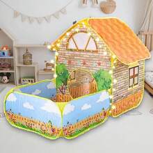 Children's Tent Garden Villa With Star Lights, Indoor And Outdoor Playhouse For Boys And Girls, Ocean Ball Pool Large Space Foldable Convenient Tent Cabin, Best Birthday Gift(Excluding Ocean Balls)