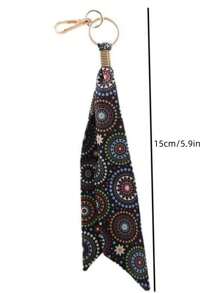 Brand New Bohemian Keychain - Fabric Printed Key Ring Pendant, Evil Eye Bag Charms, Suitable For Bags And Backpacks, Clothes Pants Hanging Ornaments - Perfect Gift For Birthdays And Special Occasions, Key Chain Ring Bag Backpack Charms Car Pendant Women Girls Gift, Wallet And Handbag Accessories