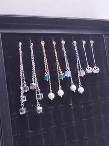 1pc 36/100 Slot Ring Display Box, Transparent Dust-Proof Covered Jewelry Storage Organizer Box, Women's Travel Essential Gift, Back To School - Multicolor - View 2