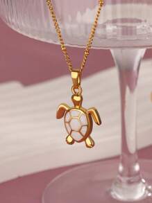 1PC Mode Groene Schildpad Kettingen Voor Vrouwen Goud Kleur Rvs Zeeschildpad Hanger Ketting Bruiloft Esthetische Boho Sieraden Gift
