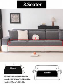 1 pieza Funda elástica para sofá, funda de asiento completa antideslizante para sofá, aplicable para sofá de 1/2/3/4 plazas, sofá en forma de L, funda ajustable, lavable a máquina, apta para mascotas, decoración para dormitorio, oficina, sala de estar - Gris claro