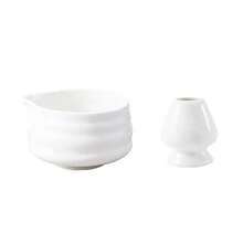 2 件套日式抹茶套装，可爱樱花图案抹茶碗（带壶嘴）和抹茶搅拌器架套装，手工日式抹茶茶筅仪式套装，适用于传统抹茶、现代拿铁和茶道 - 彩色 - 查看 13