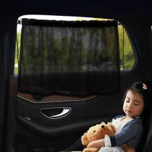 1 Pc Universal Suction Cup Car Window Shade Curtain, Mesh Fabric Auto Sun Shade, Heat Insulation Car Side Window Curtains, Summer Car Sun Shades, Car Accessories - Multicolor - View 3