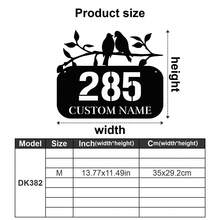 1 pieza Placa de metal personalizada con diseño de rama de árbol y pájaros con flores - Señal de dirección personalizada, número de casa, señal de dirección de jardín exterior, nombre de calle, apellido, decoración de patio - Regalo de registro, regalo para entusiastas del jardín, regalo para papá, regalo para mamá - Adornos, decoración del hogar, decoración de pared, decoración de habitación, decoración de sala de estar, decoración de dormitorio, decoración de baño, decoración de cocina, decoración de la casa, regalos personalizados, impresión gráfica - Multicolor - Ver 44