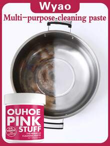 JAYSUING 100g Polvo de limpieza de acero inoxidable, Pasta de limpieza mágica rosa, Adecuado para estufa, estufa de gas, campana extractora y otros utensilios de cocina, Elimina manchas de óxido, Combinación aleatoria de empaque nuevo y antiguo - Versión mejorada - multicolor - Ver 5