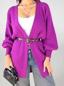 Women Cardigans - Purple - View 3