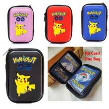 pokemon Nuovo contenitore portacarte Pokémon da 50 capacità, scatola di archiviazione con zip, album, custodia, confezione regalo per collezione di carte Pokémon, custodia nera per gioco di carte