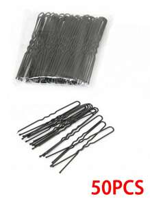 50/100/200 Stück Haarspangen für Damen in einfacher, matter schwarzer Farbe, 5,5 cm-6 cm, modische Haraccessoires, schwarze Haarklammern, kleine schwarze Klemmen, Wellenklemmen, U-förmige Fixierungshaarspangen, Haarklammern