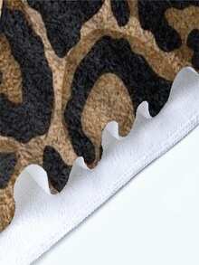 1pc Leopard Print & Red Lips Pattern Beach Towel, Oversized Super Absorbent Fiber Blanket Suitable For Travel, Pool, Diving, Surfing, Yoga, Camping, Multiple Sizes, Beach Accessories Beach Essentials - Multicolor - View 9