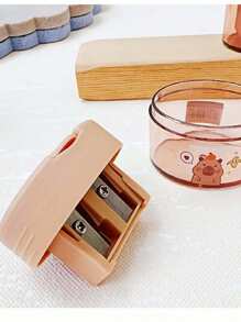 1pc/3pcs/5pcs Capybara Shaped Manual Pencil Sharpener, Cute Capybara Design Pencil Sharpener In Random Colors, Manual Pencil Sharpener With Cartoon Cap, Suitable For School And Office, Suitable For Pencils And Makeup Pencils, Compact Pencil Sharpener, Portable Desktop Decorative Pencil Sharpener, Student Learning Supplies, Favorite Gift For Kids, Children, Boys, Girls, School Supplies, Back To School