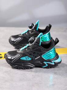 Zapatillas de calle con estilo urbano para adolescentes, tejidas, transpirables, con suelas suaves y antideslizantes, y hebillas giratorias, adecuadas para actividades al aire libre para niños
