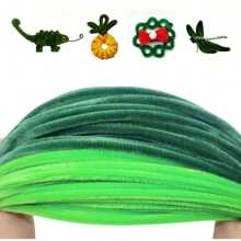 Paquete de valor de 100 piezas de limpiapipas de tela flexible de colores surtidos para suministros de manualidades y decoraciones caseras, juego de torsión con dos opciones de color, kits de flores de limpiapipas