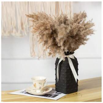 10 pièces Herbe de Pampas ébouriffée de 23 po - Bouquet de style bohème pour la maison, les mariages et les centres de table saisonniers - Parfait pour les remises de diplômes, la rentrée scolaire, la fête des mères et Noël, la décoration d'automne