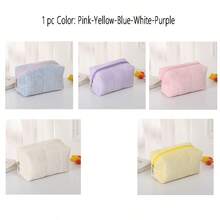 1PC Makeup Pouch Large Capacity Zipper Handbag Beauty Bag Cosmetic Storage Bagtravel Essentials For Vacation Summer Holiday Back To School School Stuff Bag For School Travel Bag For Women Makeup Bag For Travel - Multicolor - View 1