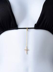 1 Stück Bikini Charm Körperkette Schmuck für Frauen, filigrane goldfarbene Bauchkette, Strandjuweliere für Sommer für Frauen