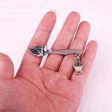 Flying Broom Lamp Pendant Brooch - Multicolor - View 5