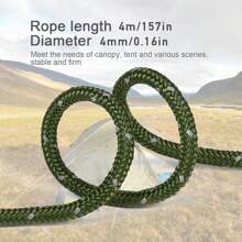 6pcs Heavy-Duty Windproof & Ultralight Tent Tie Down Rope Set | 4mm 4m High-Tensile Nylon Cords With Aluminum Adjuster Tensioner | Reflective Camping Ropes For Tent, Tarp, Canopy Shelter, Climbing & Hiking | Elastic Storage Pouch & Quick-Release Buckle Included