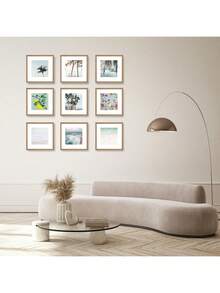 1 件/3 件/套 8x8、12x12 带垫相框、画廊墙框展示、无相纸方形拼贴墙饰、白色、木纹、黑色家居装饰，可悬挂 - 彩色 - 查看 5