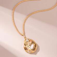 1 Stück modische goldfarbene Halskette mit tschechischen Strass & Edelsteinen