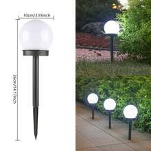 3pcs Solar Powered Garden Lights, Outdoor Globe LED Landscape Lighting For Path, Garden, Fence, Lawn, Patio - Multicolor - View 5