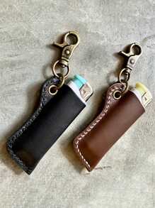 1 szt. Niestandardowy, grawerowany laserowo skórzany pokrowiec na zapalniczkę