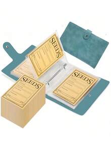 1 Set Garden Seed Storage & Organization Box, Seed Envelope Organizer Binder With 50pcs Self-Seal Seed Envelopes, Seed Packet Holder, Seed Saver Binder