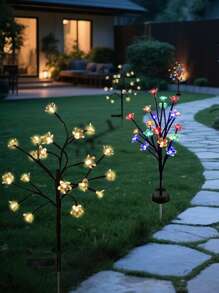 1 Stück Solar Kirschblüten-Licht, Solar Gartenbeleuchtung, 20 LED Außen-Rasenlicht, Hof-Dekoration, Garten-Landschaftsbeleuchtung