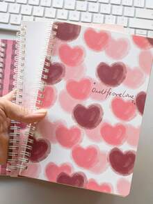 Set de 4 cuadernos espirales A5, con portadas de dibujos animados lindos, 60 páginas rayadas, patrones aleatorios - Multicolor - Ver 4