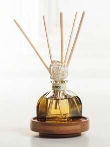 1 Stück 50ML Lufterfrischer mit 5 Stücke duftenden Stäbchen, geeignet für Badezimmer zum Gerüchentfernen, Schlafzimmer Parfümierung, Heimdekoration, Glasflasche, rechteckige Form, ohne Feder, langanhaltende duftende ätherische Öle, ideal zum Gerüchentfernen, Valentinstags Geschenk, Aromatherapie, Diffuser, Raumduft, Lufterfrischer
