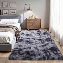 1 Stück Luxus Plüsch rutschfeste Bodenmatte - Weich, flauschig, Batik-Effekt, unifarbene, hochwertige Polyester Matte, nur Handwäsche, rechteckige Bodenmatte für den Innenbereich in Wohnzimmer, Schlafzimmer, Badezimmer, Eingangsbereich, mit strukturierter Oberfläche, maschinell hergestellt, langlebig, Raumdekoration, Schulanfang