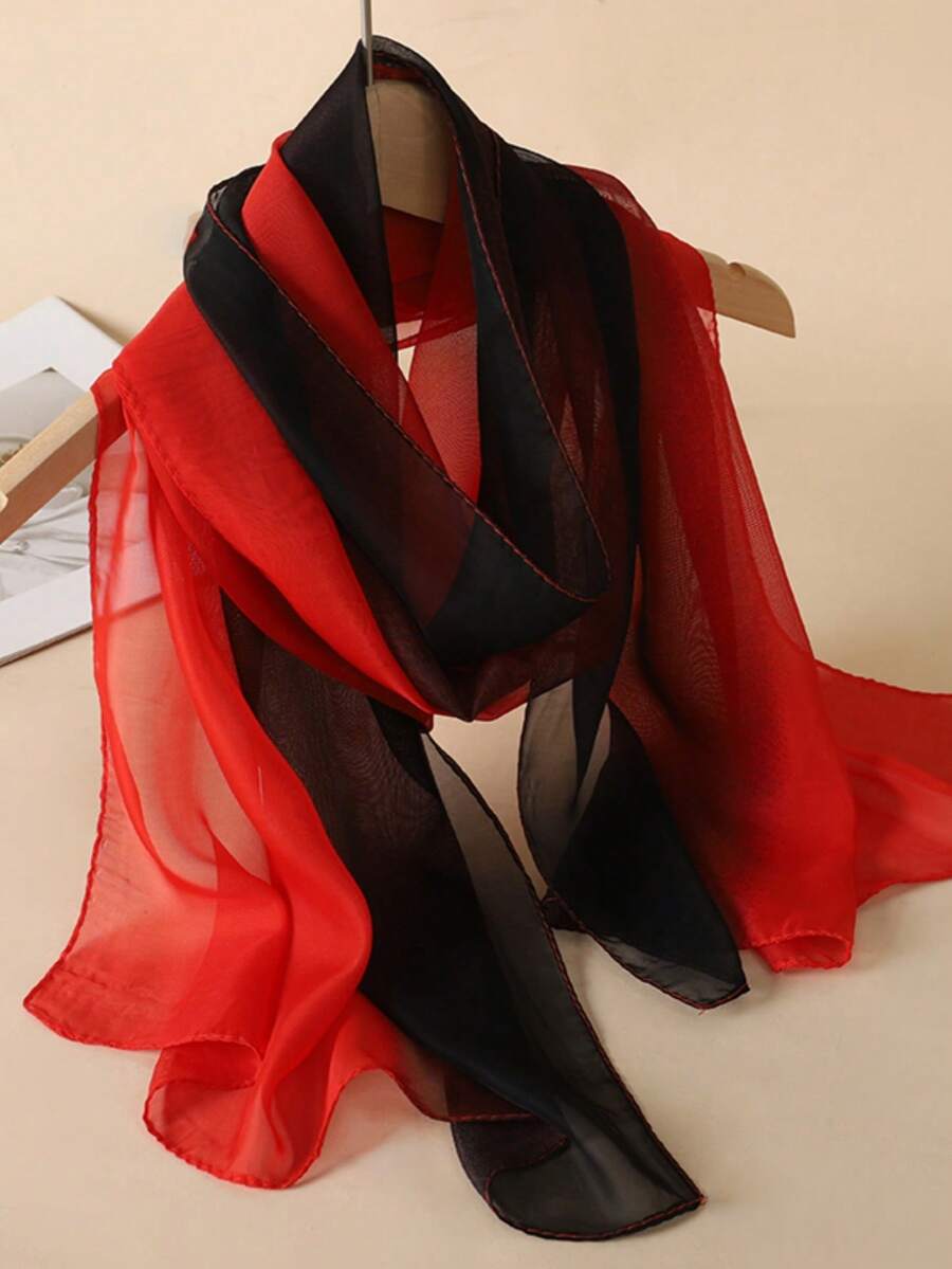 1 chiếc khăn choàng bằng chiffon nhẹ, thoáng khí, kiểu ombre thanh lịch, chất lượng cao, phù hợp cho mặc hàng ngày, dự tiệc, đi chơi, du lịch, chụp ảnh, làm phụ kiện thời trang, phối cùng váy mùa xuân/hè.