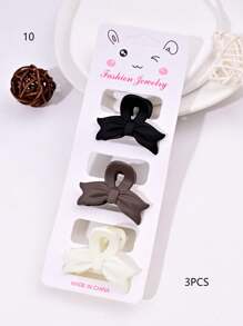 3PCS Solid Color Casual Retro ABS Plastic Women's Hair Clips, Bow, Flower, Cloud Shape, Front Bangs & Ponytail, Suitable For All Seasons Hair Claw Claw Clips Hair Jaw Clip Hair Clamps