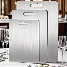 Tabla de cortar de titanio, tablas de cortar de titanio para la cocina, tabla de cortar de acero inoxidable 304 para carne, fruta y verdura, cocina, juego de tablas de cortar, cocina, tabla de cortar de acero inoxidable - Plateado - Ver 1