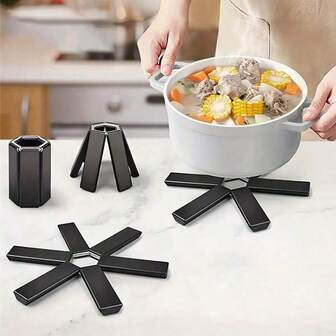 1 pieza/2 piezas/3 piezas Almohadilla plegable multifuncional aislante del calor - Resistente al calor, alfombrilla antideslizante para la cocina, apta para ollas y sartenes - Cocina y comedor