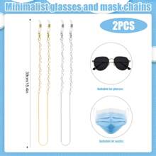 2 Packs Beaded Glasses/Mask Holder Chains - Adjustable Anti-Loss Retainer String For Reading Glasses, Sunglasses & Face Masks (Unisex)