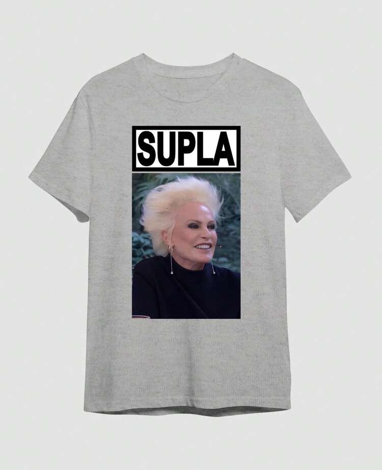 Unisex T-Shirt 100% Cotton Meme Ana Maria Meme And Singer Supla Funny Humor Braga - 灰色 - 查看 3
