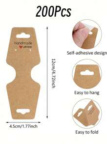 5-400 szt. Karty do wyświetlania bransoletek i kolczyków, ręcznie robione karty do kolczyków, samoprzylepne, odpowiednie do naszyjników, bransoletek, breloków, kolczyków, gumek do włosów, kart do przechowywania i wyświetlania