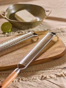 Cirelle 1pc Lemon Zester & Heavy Duty Cheese Grater & Vegetable Grater, Stainless Steel Grater With Wooden Handle - Parmesan Cheese Lemon, Garlic, Nutmeg, Chocolate, Fruits, Vegetables, Ginger Grater - Cheese Shredder & Stainless Steel Grater