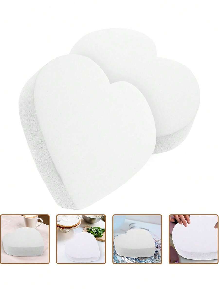 2/4/8个装白色心形泡沫——非常适合婚礼、生日、创意烘焙和作为手工材料。适用于婚礼装饰、家居装饰、客厅装饰、人造花和鲜花插花，以及各种DIY家居手工项目。 - 愛心15cm - 查看 1