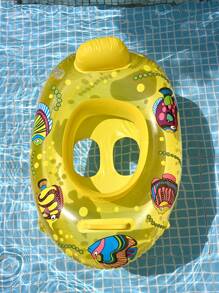 1pc Kids Swimming Pool Seat Ring, Cute Inflatable Floating Seat Ring, Swimming Ring, Child Toddler Swimming Pool Bath Tub With Single Handle Inflatable Fishies, 4 Colors, Underarm Floats, For Summer Swimming