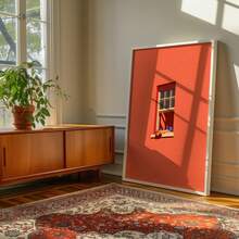 1幅简约大胆的墙面艺术帆布画，温暖阳光彩色印花帆布，多巴胺海报，适用于公寓、卧室、宿舍、走廊、房间装饰，送给爱书人的礼物，可选无框或有框。