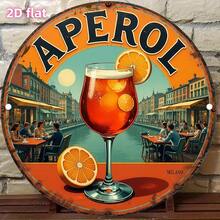 2D Flach - "Flussuferfest" dokumentiert Sommerfreizeit | Outdoor Soziales Thema, 19,81 * 19,81 cm runder Aufkleber, geeignet für Balkon Bar/Gartenfest/Terrassen Restaurant/Ferienhaus/Pool Dekoration, Zimmer Deko - Verschiedenfarbig - Übersicht 6