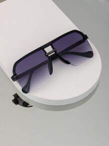 Nuevas gafas de moda con doble puente y montura retro de media montura, elegantes y minimalistas, versátiles para la playa, fiestas y uso diario, adecuadas tanto para hombres como para mujeres