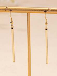 1 Pair Women's Minimalist Metal Bar Drop Earrings, Everyday Wear