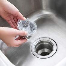 100 szt. jednorazowych worków z siatki do zlewu, filtr siatkowy do zlewu kuchennego, elastyczny worek na śmieci z siatki do zlewu kuchennego, pasuje do większości rozmiarów sitka do zlewu
