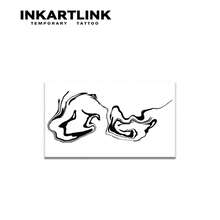 INKARTLINK 1 Blatt 15*10cm Aquarell-Linien-Verlaufsgrad Kräutersaft Muster Temporäre Tattoo, Magie Tattoo, 15 Tage Tattoo, Semi-Permanentes Tattoo, Realistisches Fake Tattoo, hält 1-2 Wochen - Schwarz - Übersicht 4