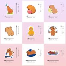 50 piezas de pegatinas de dibujos animados lindos de capibara, pegatinas impermeables de PP para scrapbooking, botellas de agua, monopatines, portátiles, planificadores, equipaje, recompensas en el aula, interacción padres-hijos, regalos de cumpleaños