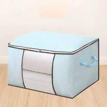 1Pc Large Capacity Storage Bag,Non-Woven Quilt Storage Bag, Quilt Travel Moving Storage Packing Bag, Clothes Luggage Storage Bag, For Seasonal Storage And Organization Decorations Autumn Decor Festival Decor Room Decor Home Decor Fall Decor Bedroom Decor - Solid Color - View 14