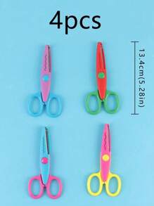 Juego de 4 piezas/6 piezas/8 piezas de tijeras de manualidades con bordes decorativos, tijeras de resina ABS para hacer tijeras de colores, tijeras para scrapbook con bordes decorativos, 6 tipos de patrones de tijeras, seguras