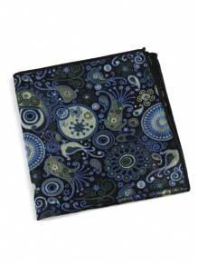 ZLQ&GOU 1pc Fashion Men's Handkerchief, Paisley Pattern Pocket Square, Contrast Color Woven Handkerchief Suitable For Wedding, Party, Formal Occasions, Gentlemen's Suit Decoration